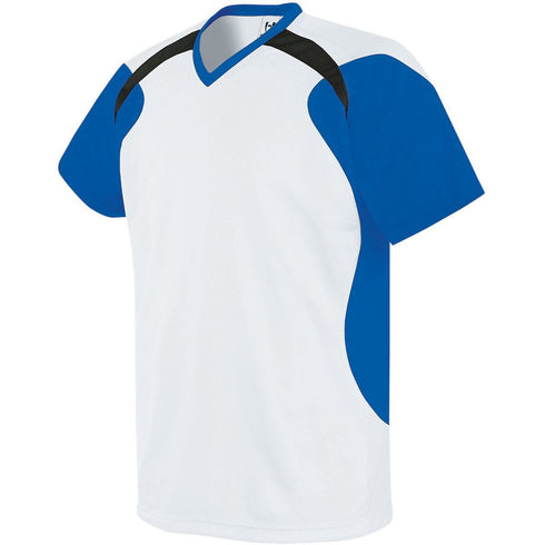 Russell Athletic Youth Tempest Soccer Jersey (322711-C), Color 'White/RoyalBlack'